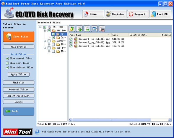 DVD lost data recovery tool2